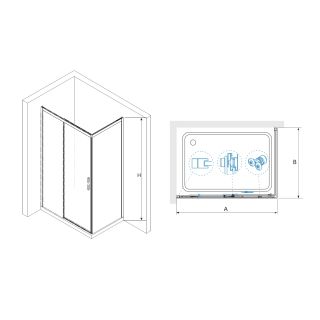 Душевой уголок RGW LE-41-1B (LE-12B + Z-060-2B) 341241148-014 140x80см чёрный